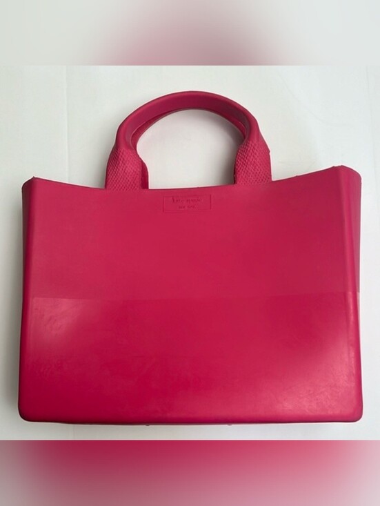 kate spade Handbags - Kate Spade Pink Quinn Rubber Tote Bag EUC